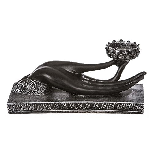 Figura Mano Buda portavela Resina