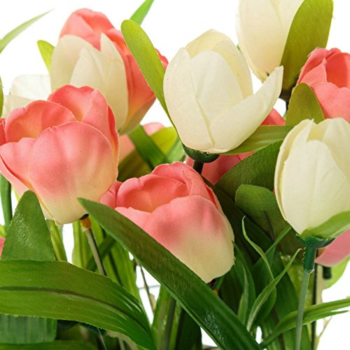 Pack 2 Planta artificial tulipan decorada maceta madera .