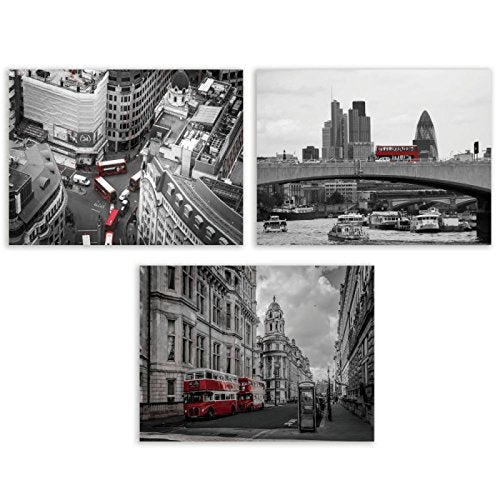 Set 3 cuadro lienzo city 40x30 cm