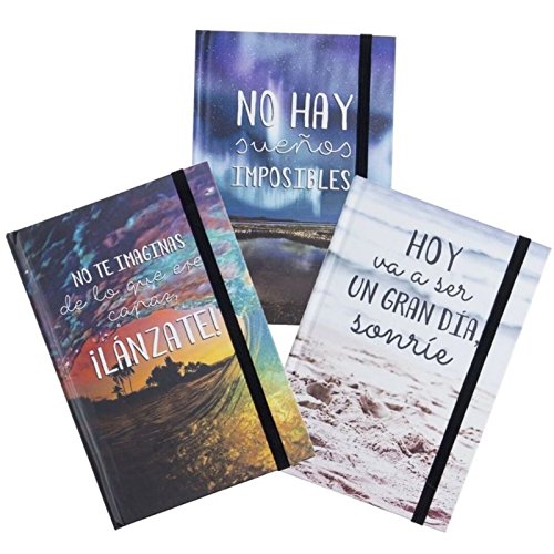 Libreta moleskin diseño frases 3m - 13x19cm Pack 3 ud.