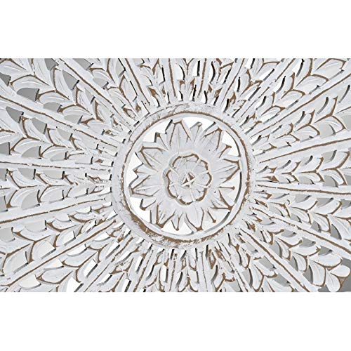 Mural Decoracion Pared Madera Tallado a Mano 60x7x60 cm