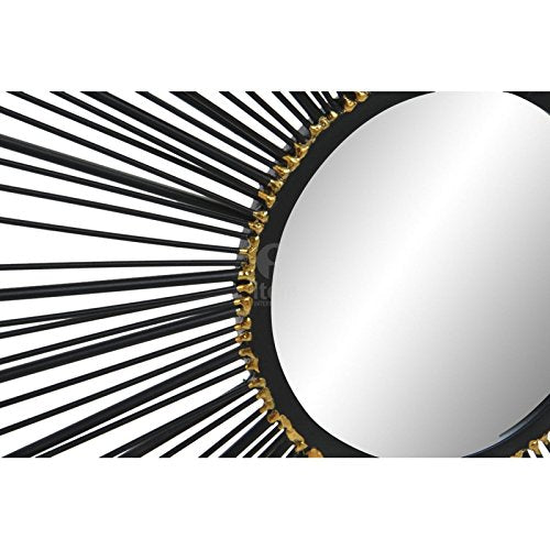 Espejo de Pared Industrial Negro Espiral Decoracion Vitta 76 cm