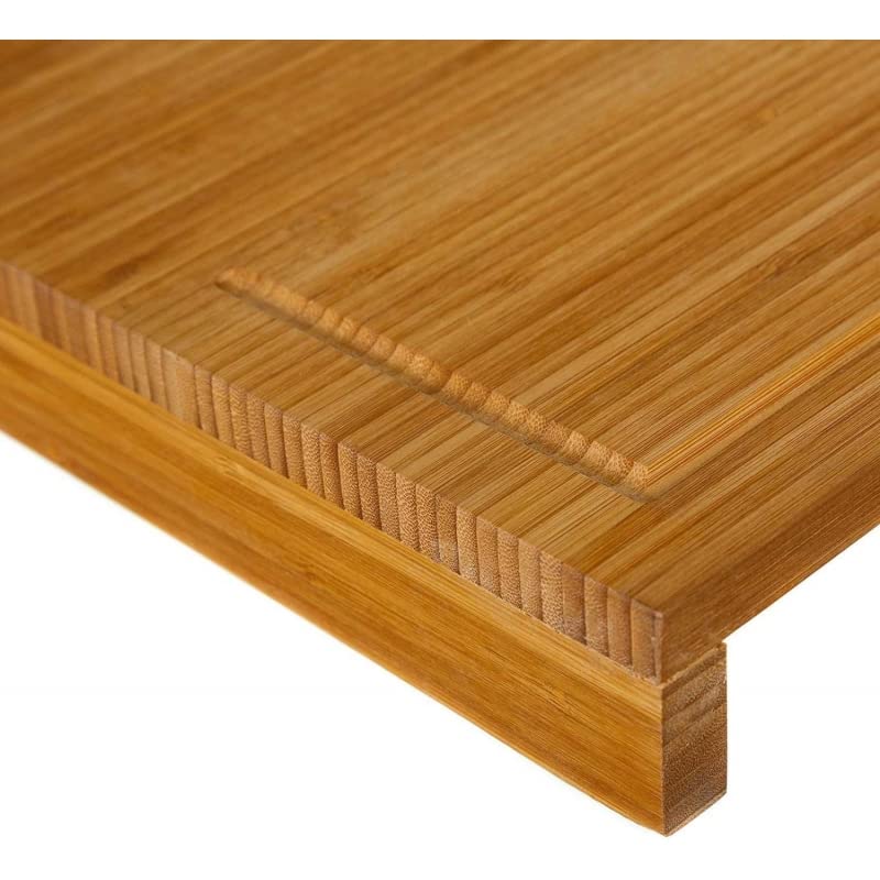 Tabla Cortar Corte Cocina con Soporte Madera Bambu Tabla Encimera (35x25 CM)