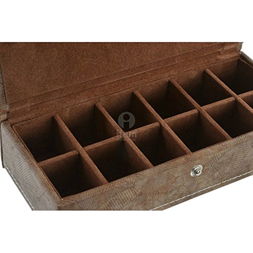 Joyero anillero Polipiel Marron 21x9x5 cm