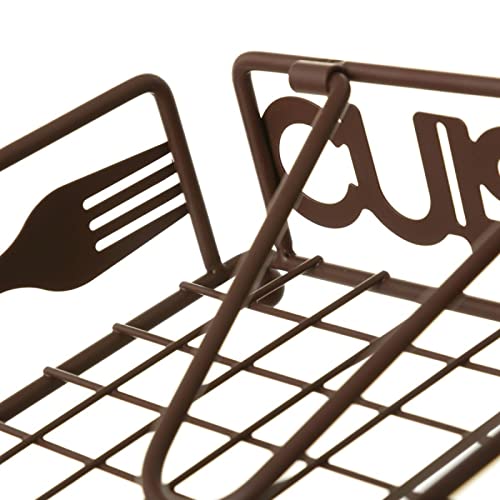 Servilletero Metalico Marron para Cocina 18x18x7 cm