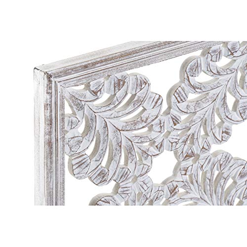 Mural Decoracion Tallada Natural Hojas 90x90 cm