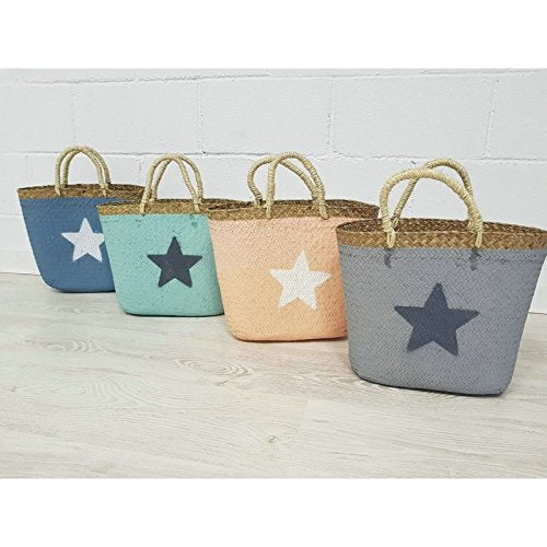 Bolso capazo estrella colores pastel .