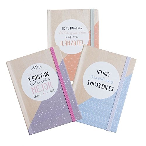 Libreta moleskin diseño frases original nordic 3m - 13x19cm Pack 3 ud.