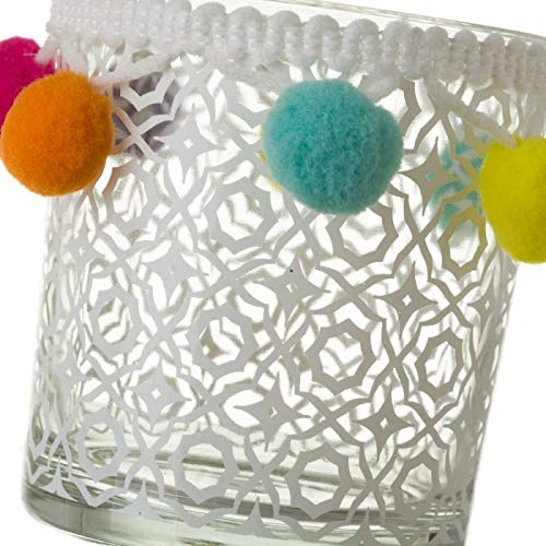 Juegos de 2 portavela de Cristal Blanco para decoración