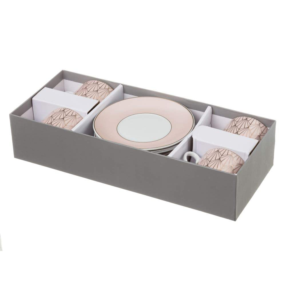 Tazas de té de porcelana rosas clásicas para salón France - LOLAhome