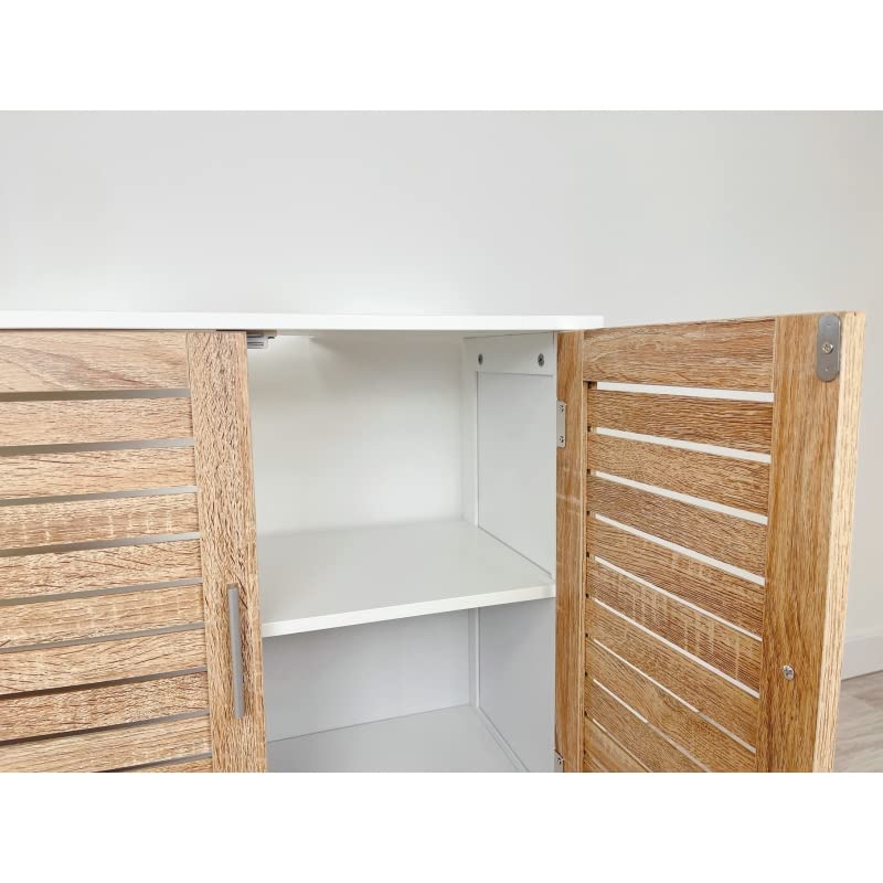 Mueble bajo Lavabo nórdico marrón de bambú para Cuarto de baño Basic