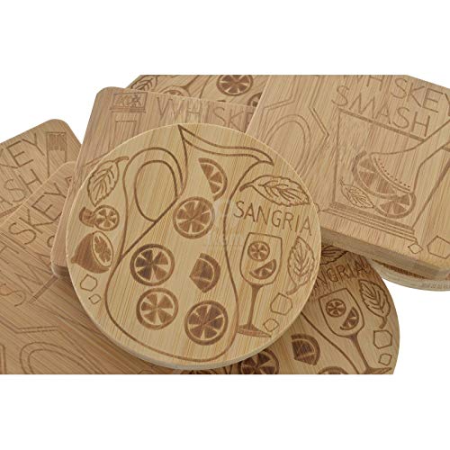 Set 8 Posavasos de Bambu Natural para cocteles