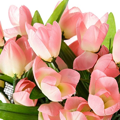 Pack 3 Plantas tulipán 3/c poliester 18 x 9 x 26 cm rosa, azul y rosa claro.