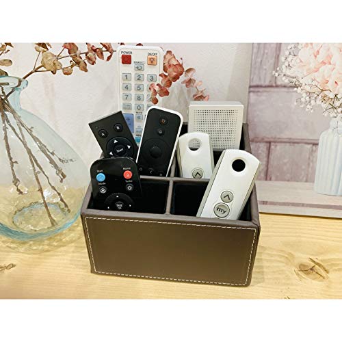 Portamandos piel marron 17 x 17 x 13 cm