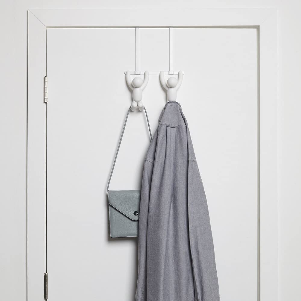 Perchero Buddy Door 1004260-660 con doble gancho, plástico, blanco, 21,6 x 30,5 x 10,8 cm