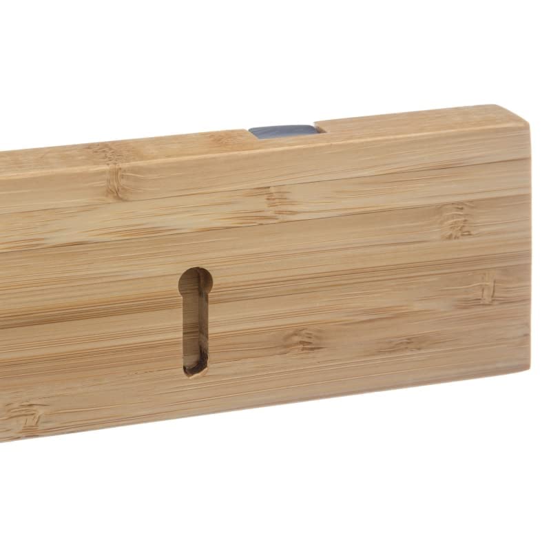 Perchero de Pared Madera Bambu con Ganchos Metal