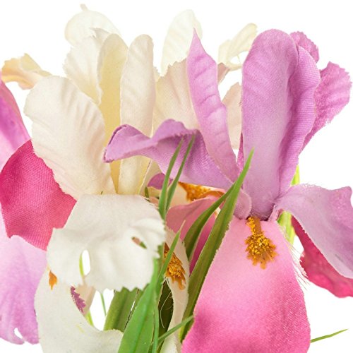 Pack 2 Planta iris decorada maceta de tela de saco .