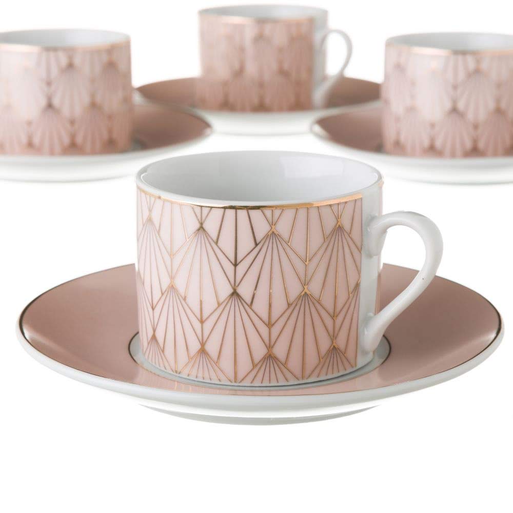 Tazas de té de porcelana rosas clásicas para salón France - LOLAhome