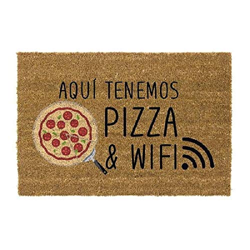 Pizza& WiFi Referencia DC Felpudos Textiles del hogar Unisex Adulto, Multicolor (Multicolor), única