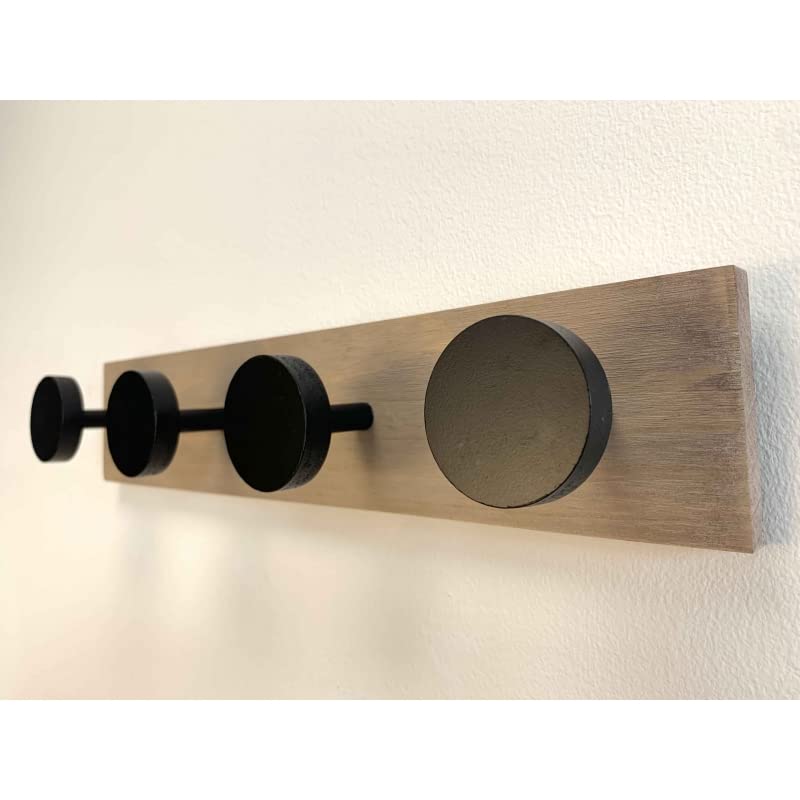 Perchero de Pared Madera Bambu con Ganchos Metal