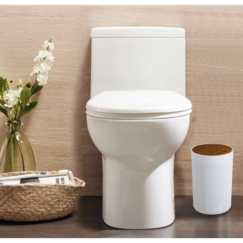Set Accesorios Baño de Bambú Estilo nordico Blanco