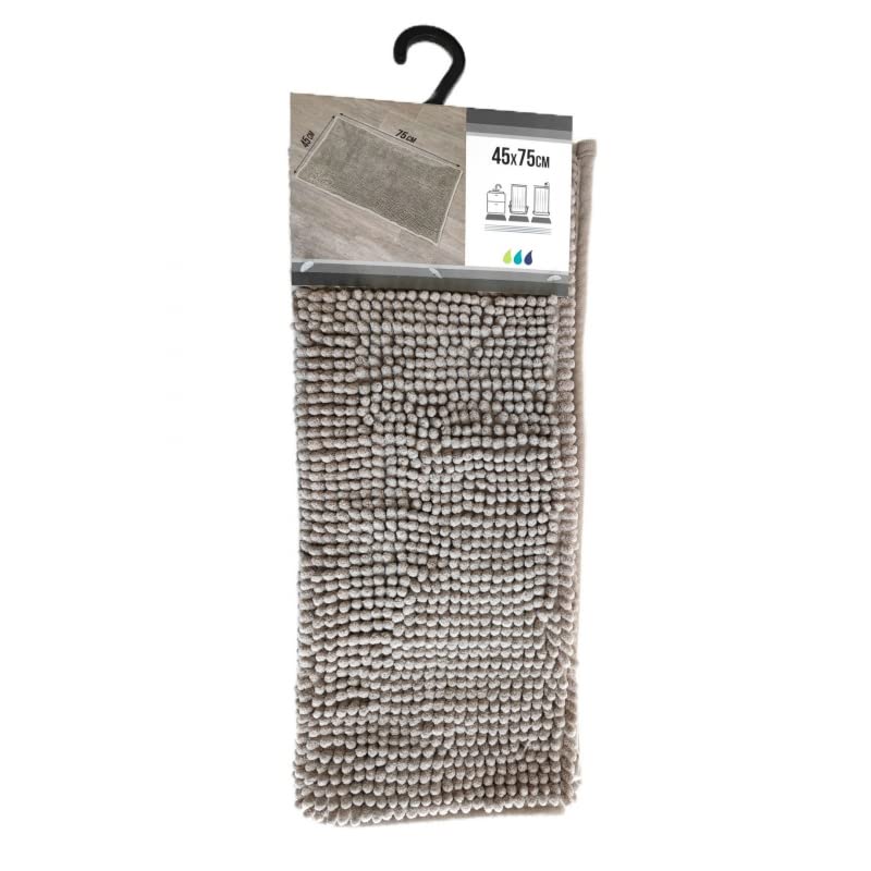 Alfombra baño Confort Antideslizante y Absorbente Beige 45x75 cm Alfombrilla de Baño Beige Mullida para Ducha