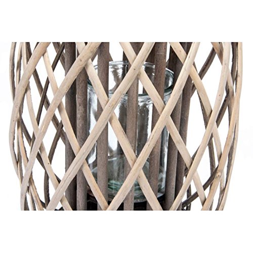 Farola minbre Madera Cristal 22x37 cm Natural.