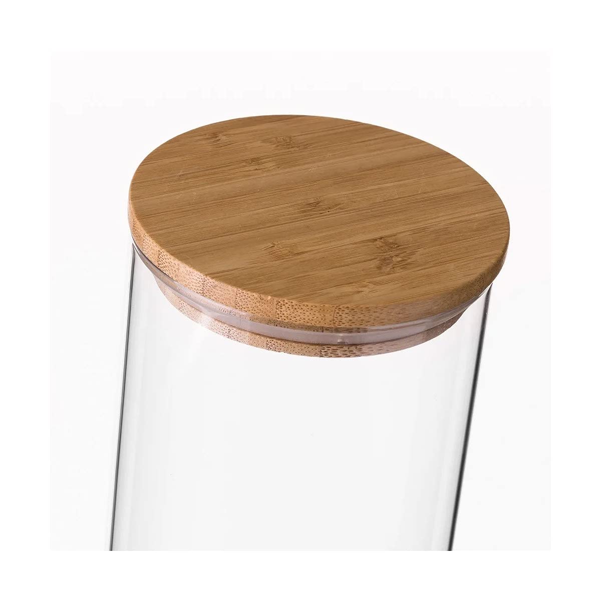 Pack 3 Tarro borosilicato Cristal con Tapa de bambú
