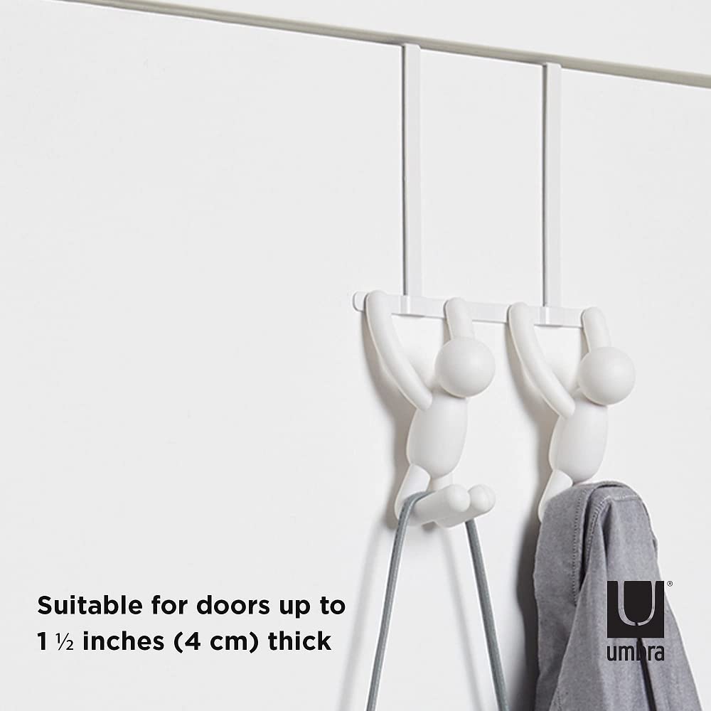 Perchero Buddy Door 1004260-660 con doble gancho, plástico, blanco, 21,6 x 30,5 x 10,8 cm