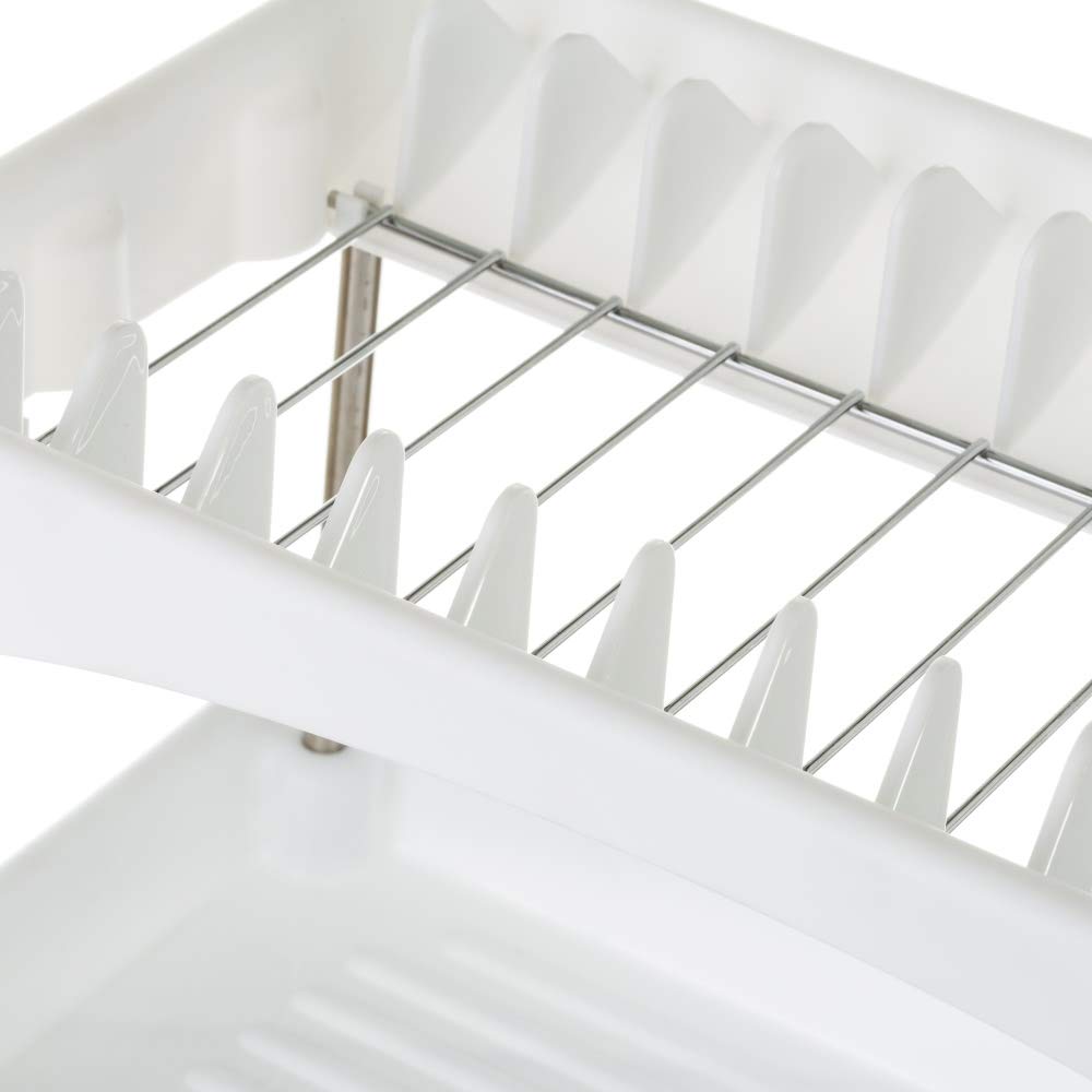 Escurreplatos con Bandeja Blanco de Polipropileno Moderno para Cocina Fantasy