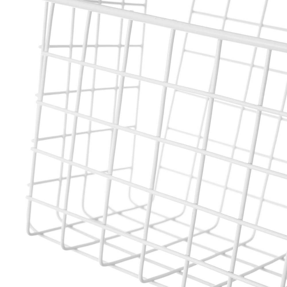 Cesta colgante con rejilla blanca de metal de 26x17x28 cm - LOLAhome