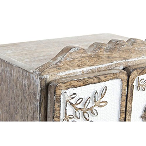 Joyero Madera Tallada pajaros 21x14x38 cm