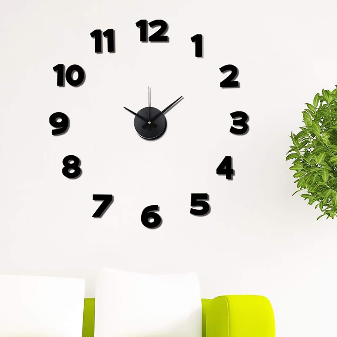 Adhesivo Pared Relojes de Chimenea Decoración del hogar Unisex Adulto, 260248 Negro, única