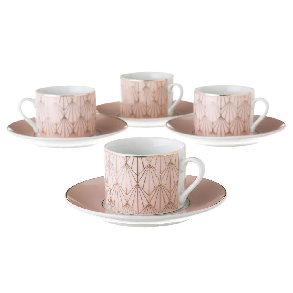 Tazas de té de porcelana rosas clásicas para salón France - LOLAhome