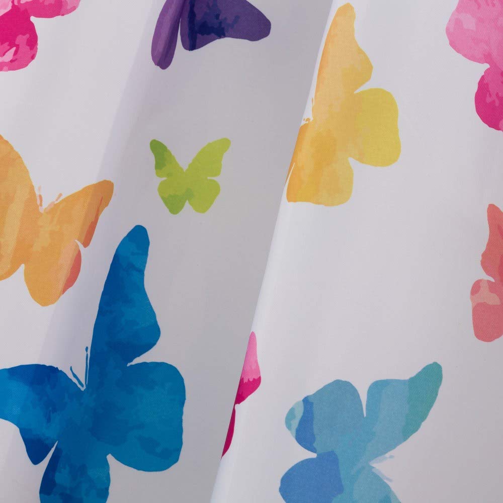 Cortina de baño Blanca de poliéster romántica para Cuarto de baño de 180x200 cm Fantasy - LOLAhome