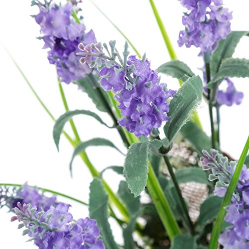 Pack 3 Plantas Artificial Lavanda Poliester con Tela de Saco