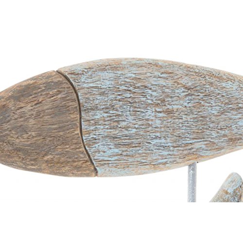 Figura madera pez decape blanco 75x10x52 cm