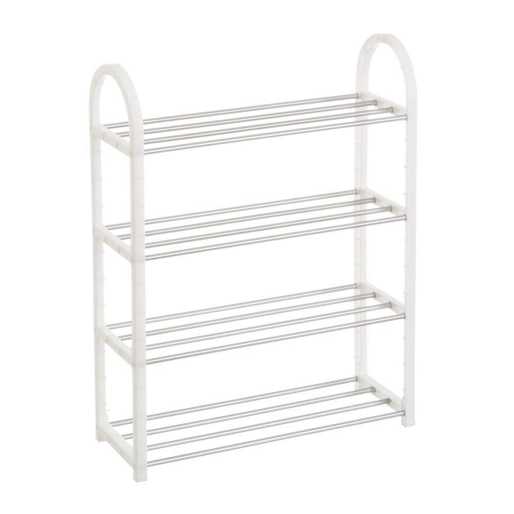 Mueble Zapatero de 4 baldas de plástico Blanco Moderno para Dormitorio Basic