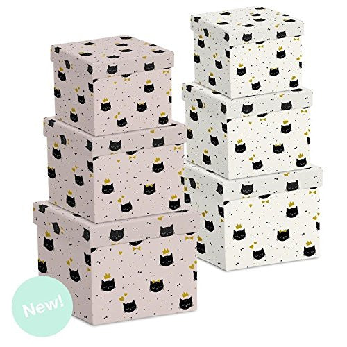 Juego 3 Cajas Regalo diseño Cat Lover - Rosa