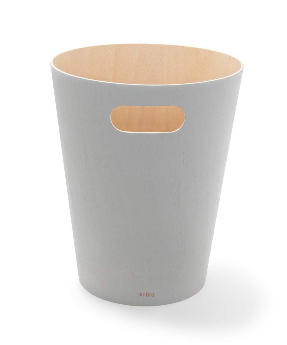 Woodrow Cesto de basura, con capacidad de 7.5 l, Blanco/Natural