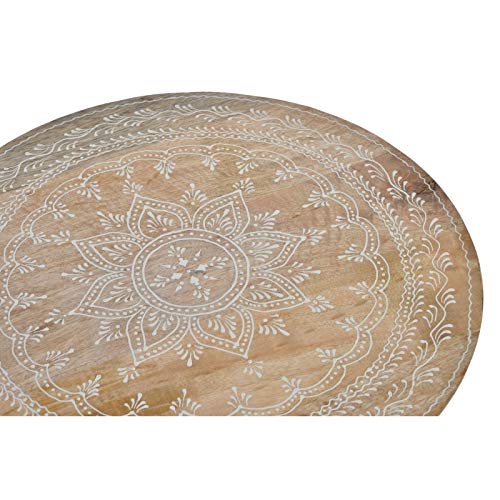 Mesita Auxiliar Mango Mandala Natural 46x45x46 cm