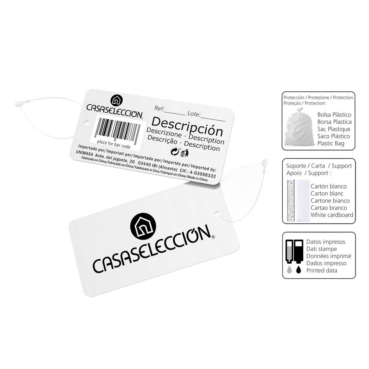 Pack 4 Cactus artificial 4/m plástico 5,50 x 5,50 x 10 cm maceta de cristal.