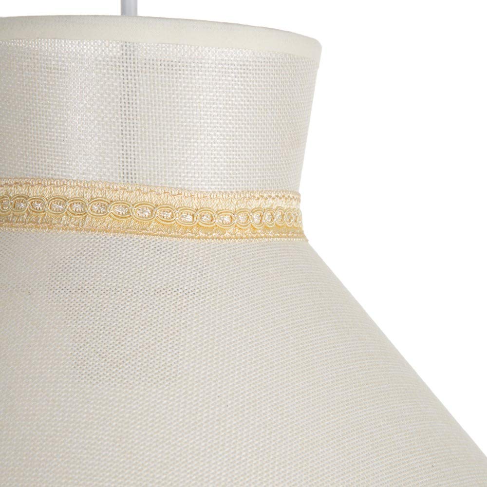 Lámpara de techo con rejilla vintage de lino blanco y natural, de Ø 40x31 cm