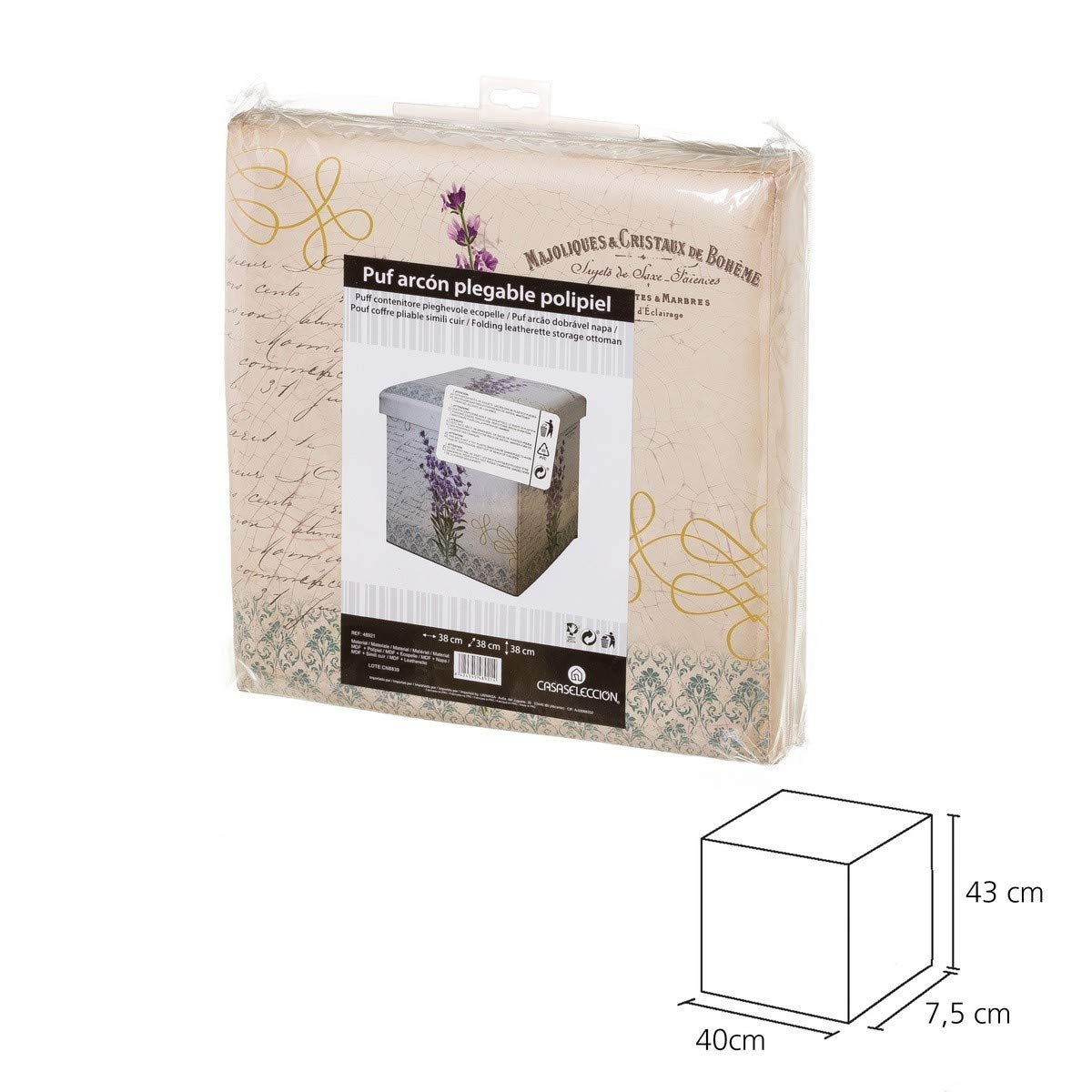 Puff Plegable Industrial Negro de PU para Oficina Basic