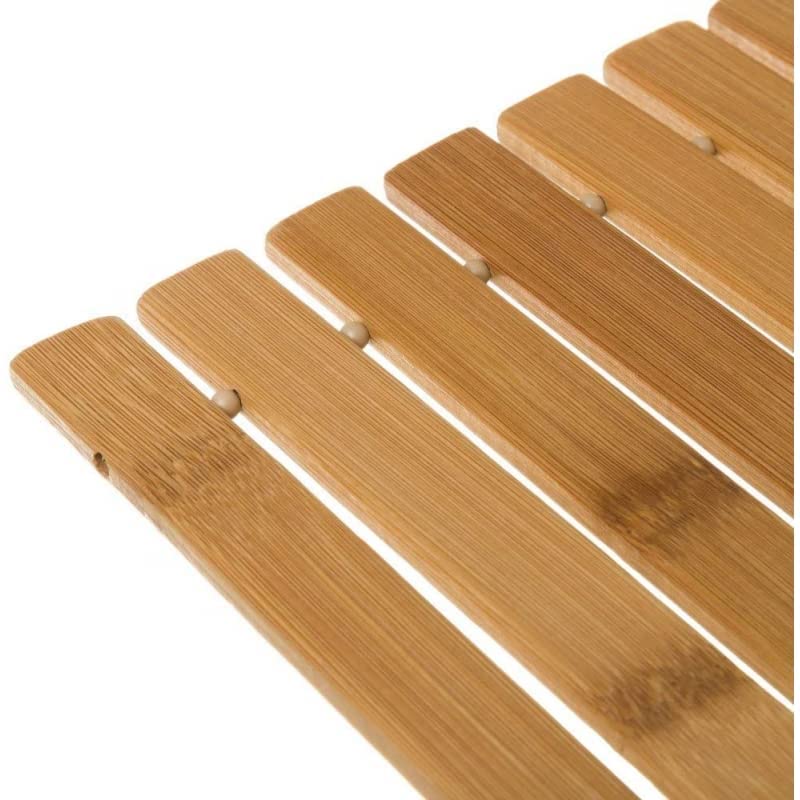 Alfombra de Ducha Antideslizante de Láminas de Bambú Natural