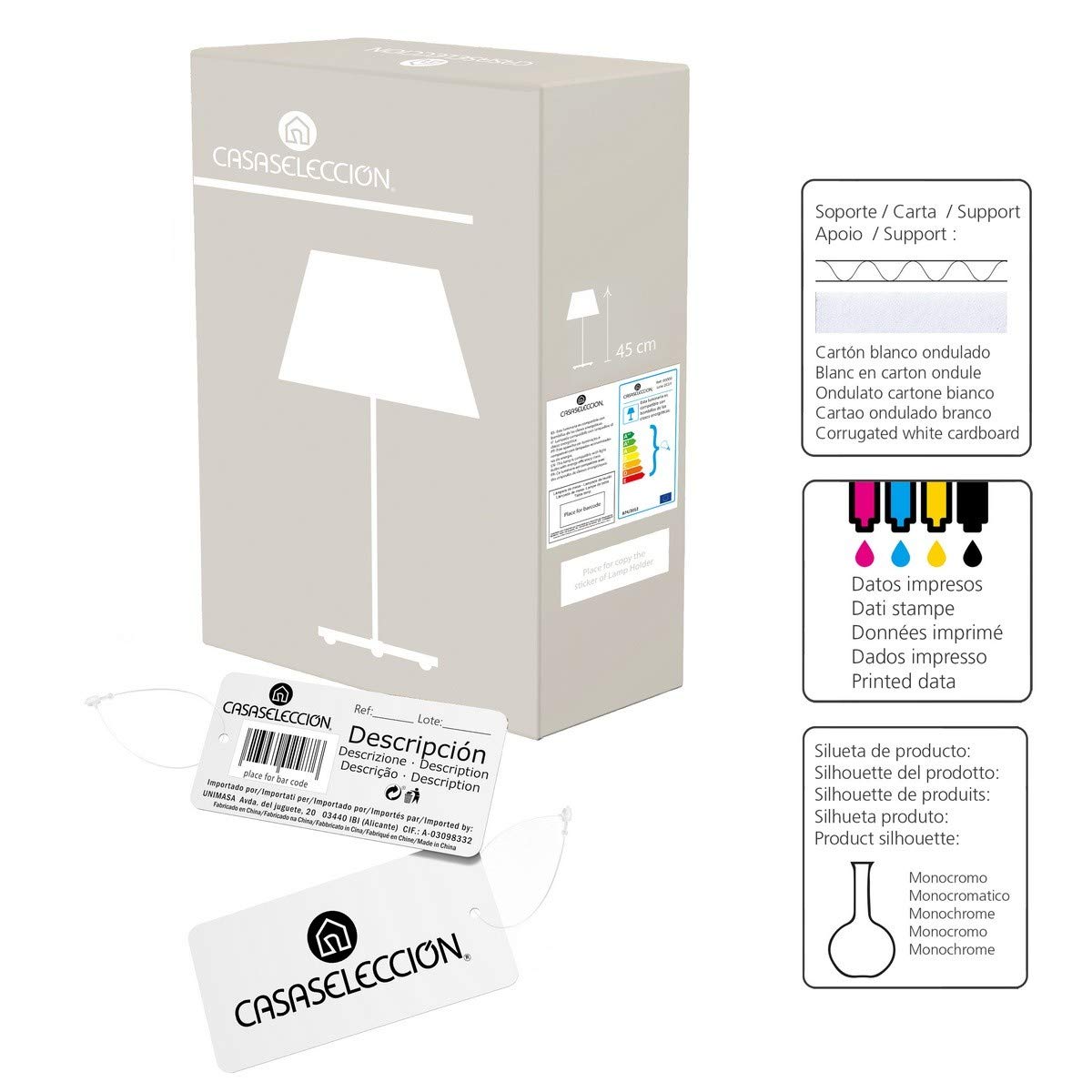 Lámpara de diseño minimalista blanca de metal para cocina Fantasy
