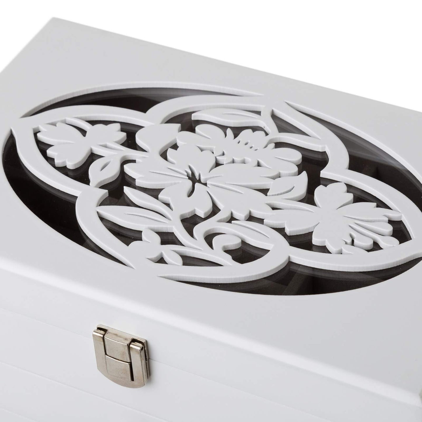 Joyero de Madera con 2 cajones Blanco romántico para Dormitorio Fantasy