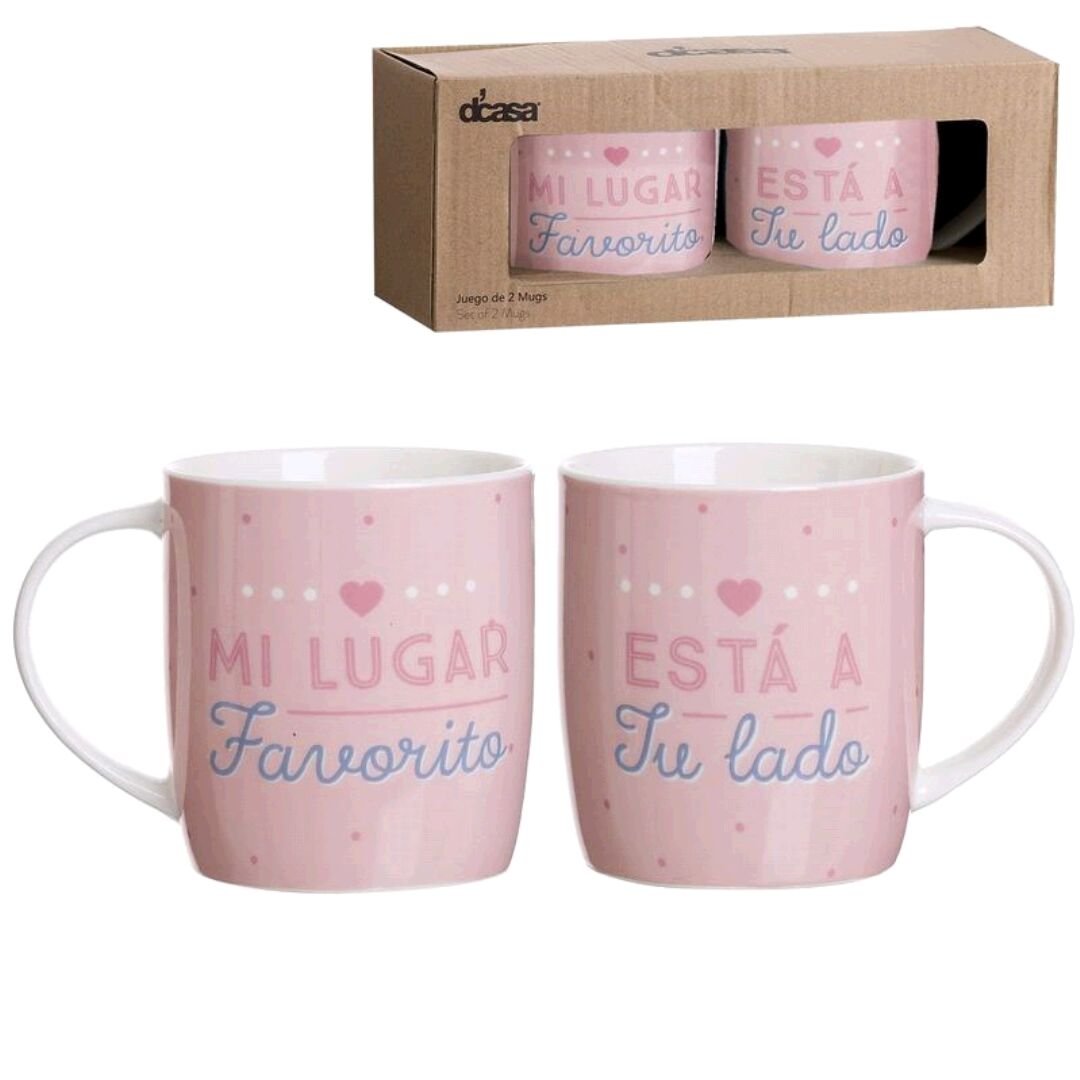 Set de Mugs, Cerámica, Azul, 25x10x10 cm, 2 Unidades
