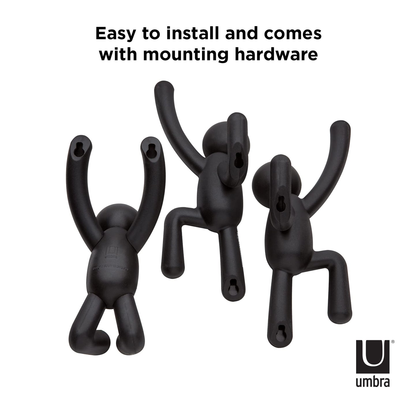 Umbra Buddy Ganchos de pared, juego de 3