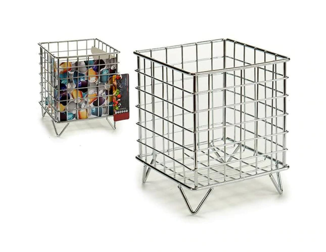 Porta Capsulas, Acero Inoxidable, 13.5 x 16 x 13.5 cm, 18/8 Stainless Steel